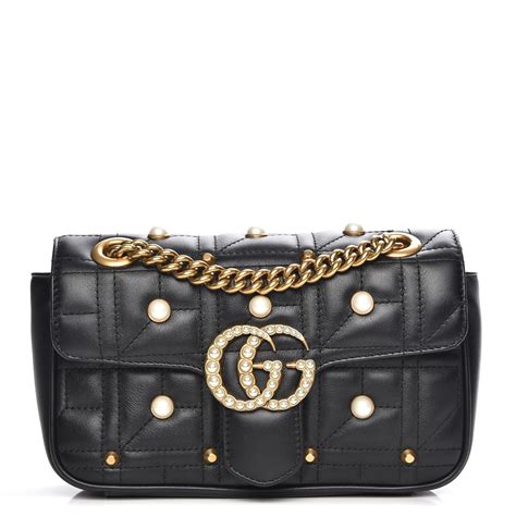 cheap gucci pearl|gucci black bag with pearls.